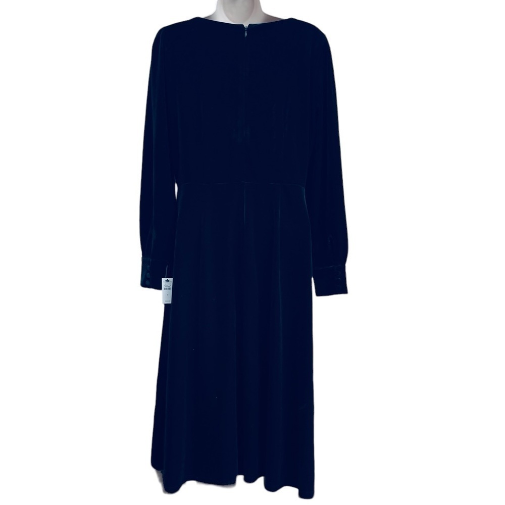 NWT Talbots Black Velvet Midi Dress 4 | Romantic 90s Holiday Evening Dress 8888 - Picture 6 of 10